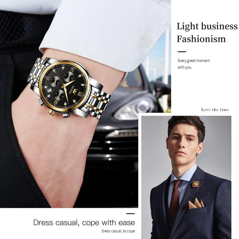 Waterproof Quartz Watch for Men - Multifunctional Business