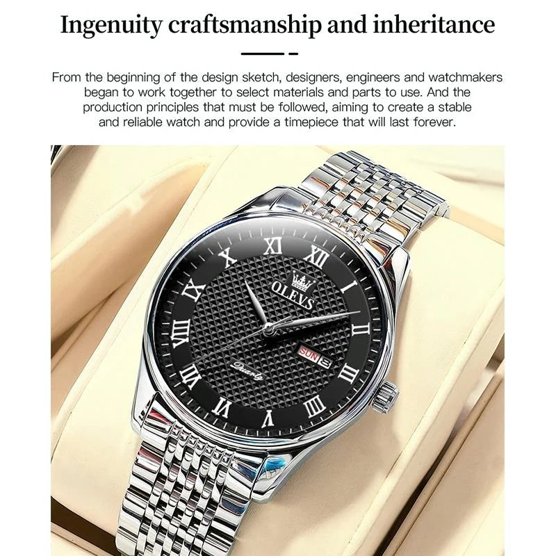 Waterproof Quartz Watch for Men - Multifunctional Business
