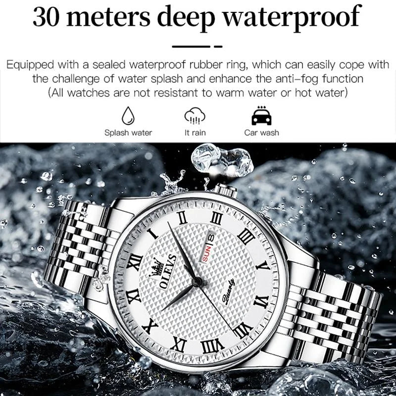 Waterproof Quartz Watch for Men - Multifunctional Business