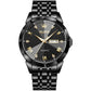 Waterproof Quartz Watch for Men with Luminous Dial - Black