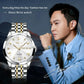 Waterproof Quartz Watch for Men with Luminous Dial - White