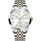 Waterproof Quartz Watch for Men with Luminous Dial - White