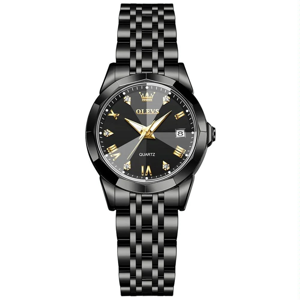 Waterproof Quartz Watch with Butterfly Buckle for Women