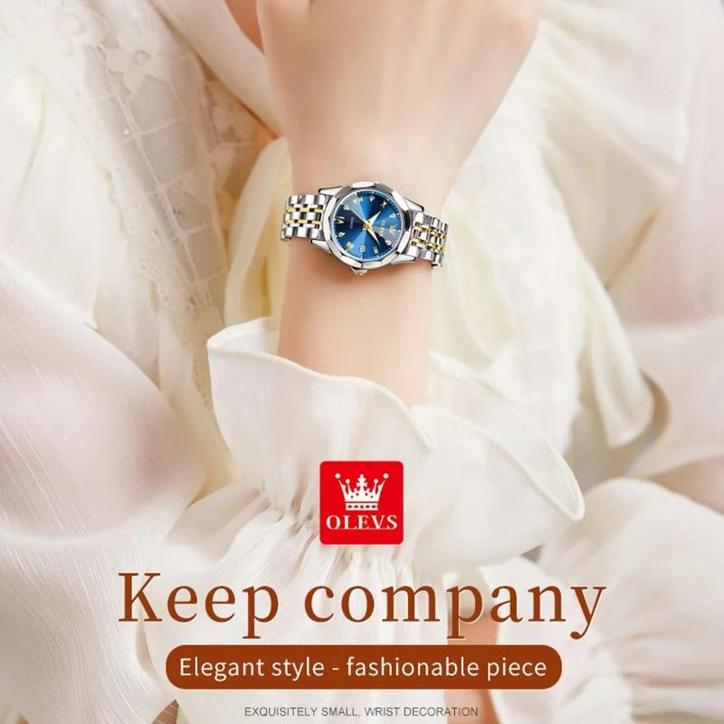 Waterproof Quartz Watch with Butterfly Buckle for Women