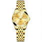Waterproof Quartz Watch with Butterfly Buckle for Women