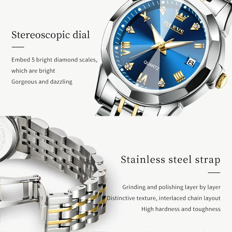 Waterproof Quartz Watch with Butterfly Buckle for Women