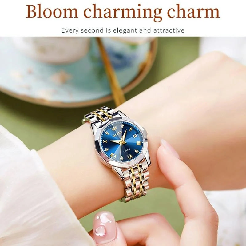 Waterproof Quartz Watch with Butterfly Buckle for Women