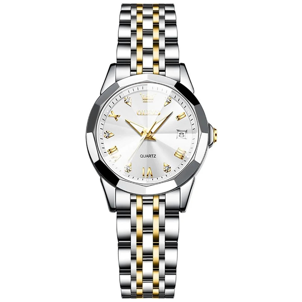 Waterproof Quartz Watch with Butterfly Buckle for Women