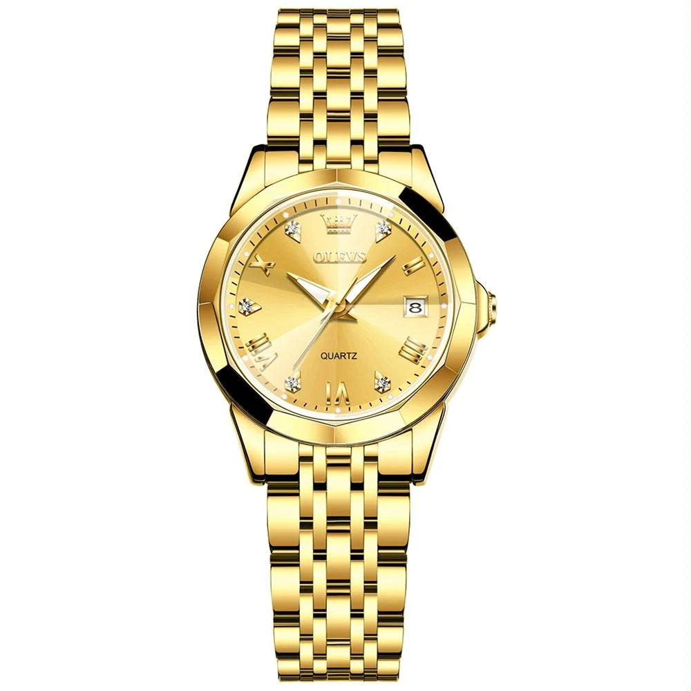 Waterproof Quartz Watch with Butterfly Buckle for Women