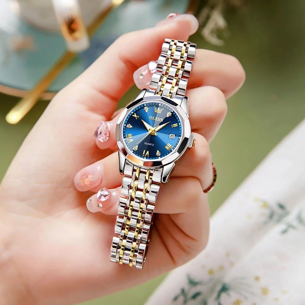 Waterproof Quartz Watch with Butterfly Buckle for Women