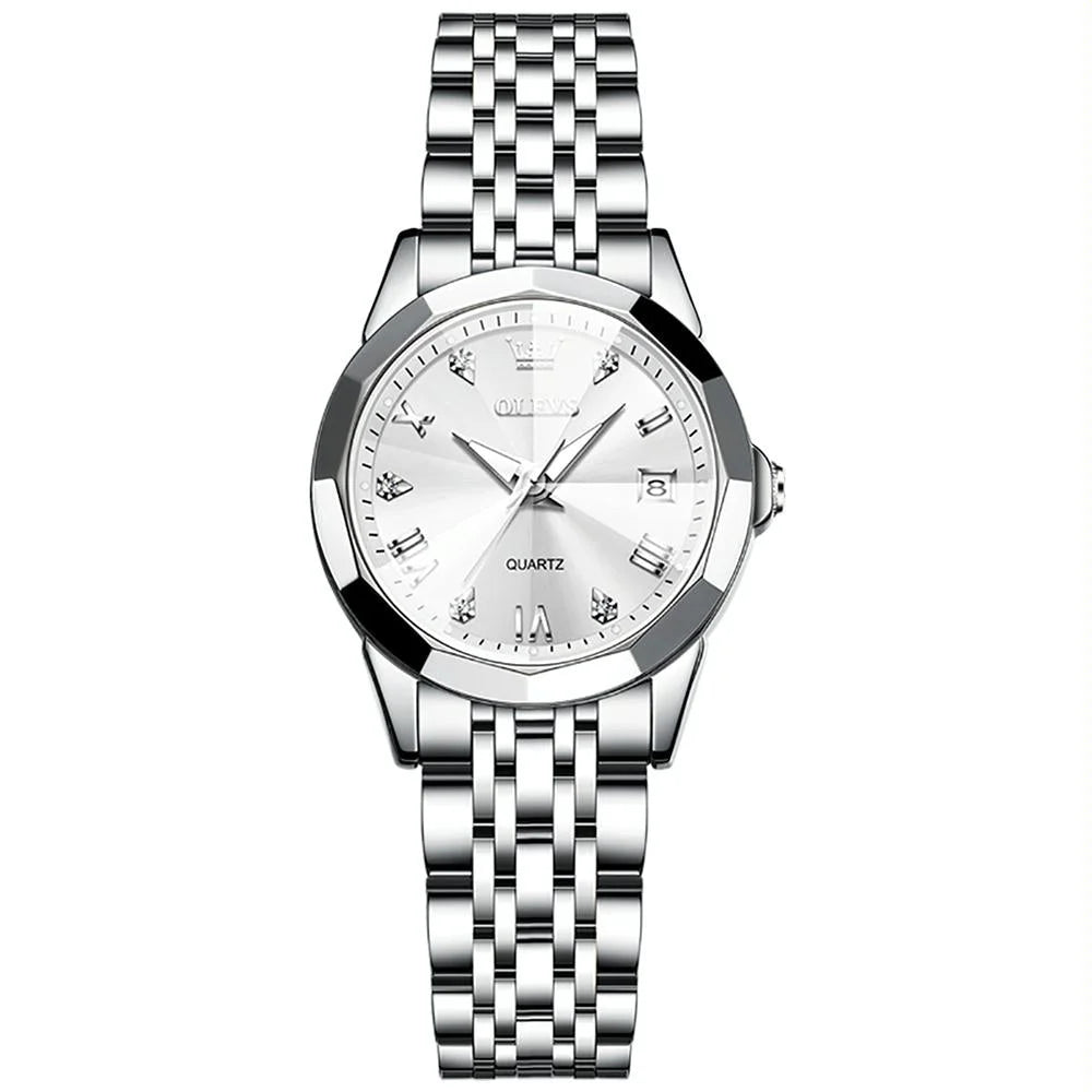Waterproof Quartz Watch with Butterfly Buckle for Women