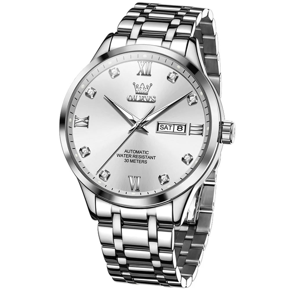Waterproof Quartz Watch with Diamond Roman Scale for Men