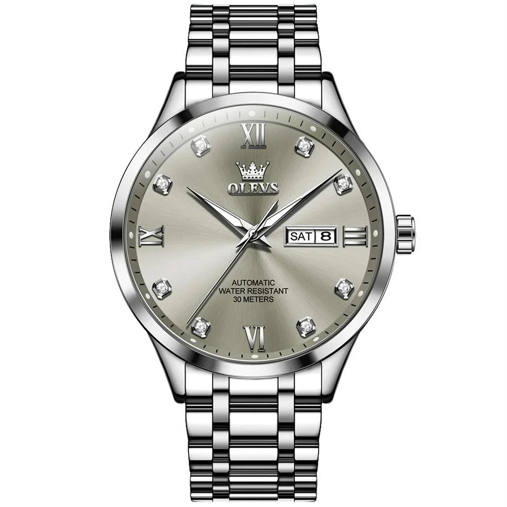 Waterproof Quartz Watch with Diamond Roman Scale for Men