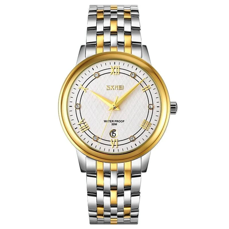 Waterproof Quartz Watch with Stainless Steel Buckle for Men