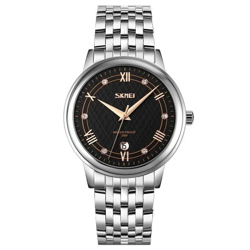 Waterproof Quartz Watch with Stainless Steel Buckle for Men