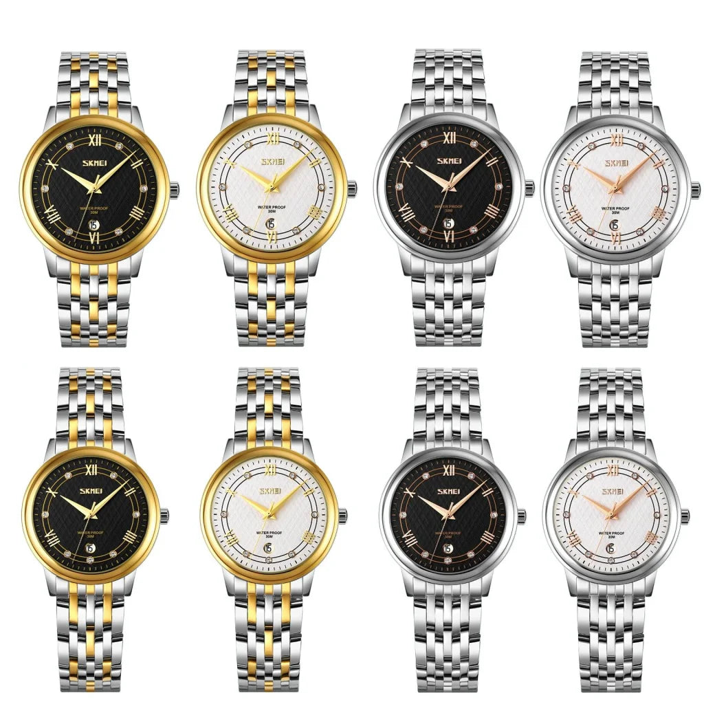 Waterproof Quartz Watch with Stainless Steel Buckle for Men