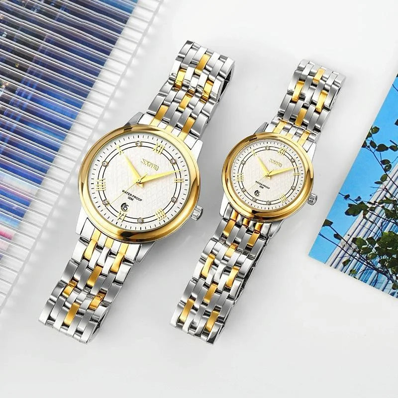 Waterproof Quartz Watch with Stainless Steel Buckle for Men