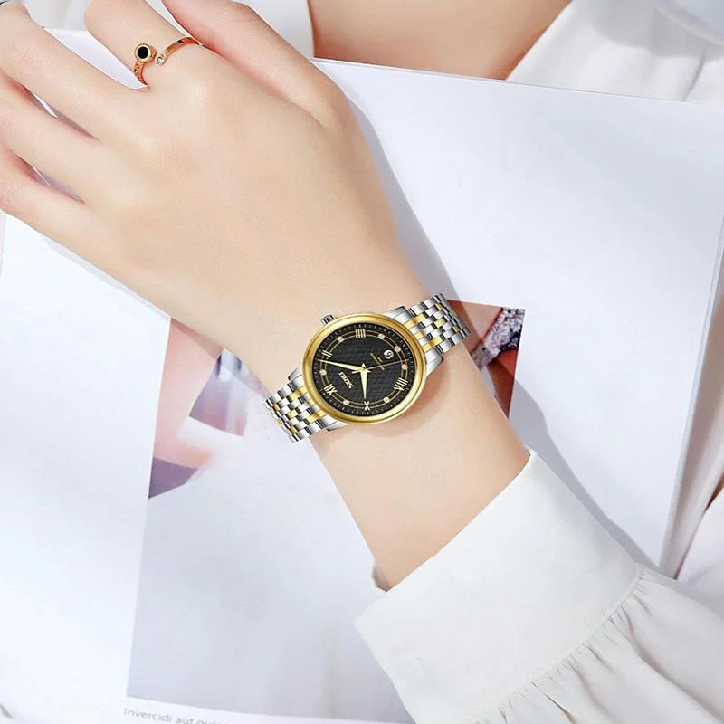 Waterproof Quartz Watch with Stainless Steel Buckle for Men
