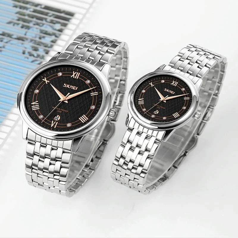 Waterproof Quartz Watch with Stainless Steel Buckle for Men