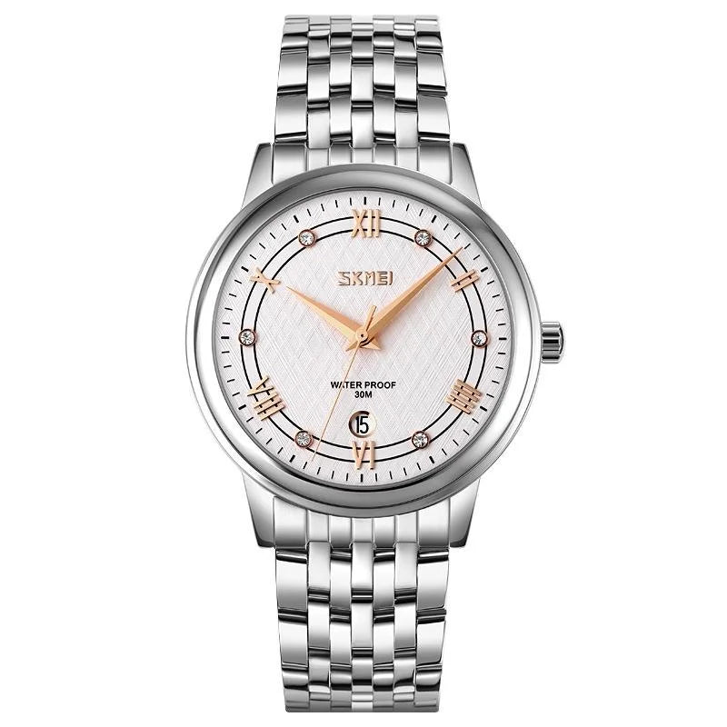 Waterproof Quartz Watch with Stainless Steel Buckle for Men