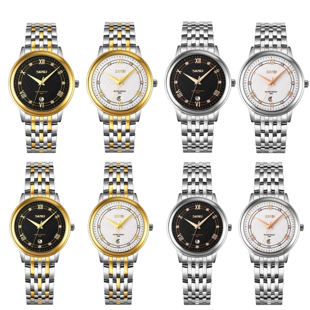 Waterproof Quartz Watch with Stainless Steel Buckle Strap