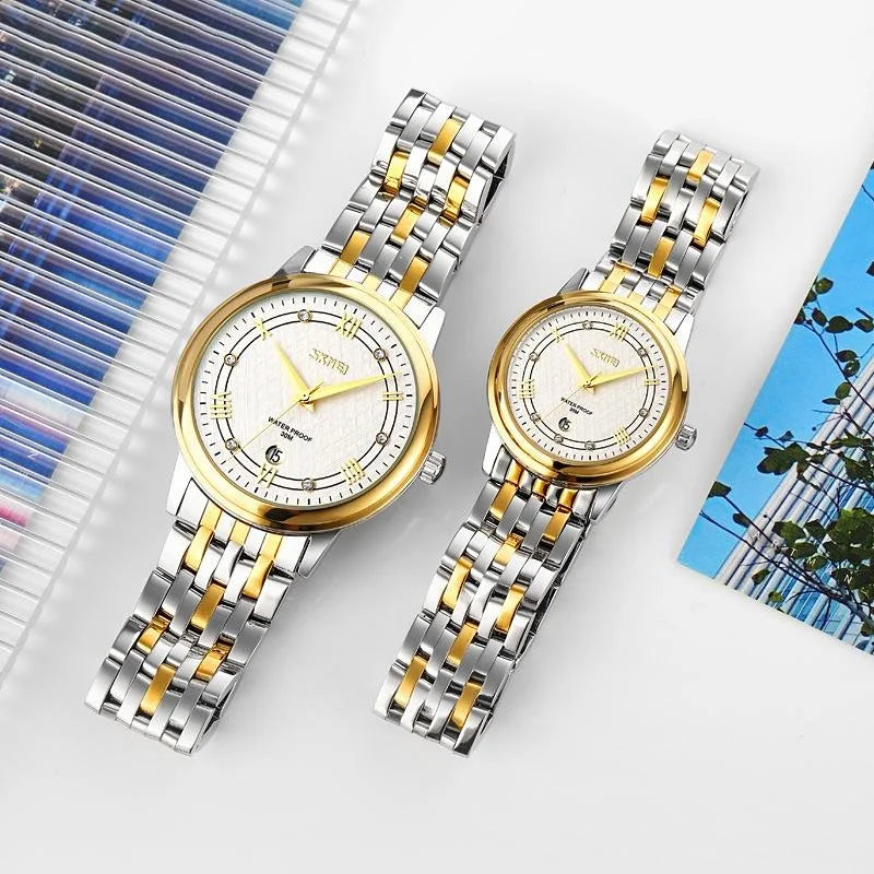 Waterproof Quartz Watch with Stainless Steel Buckle Strap