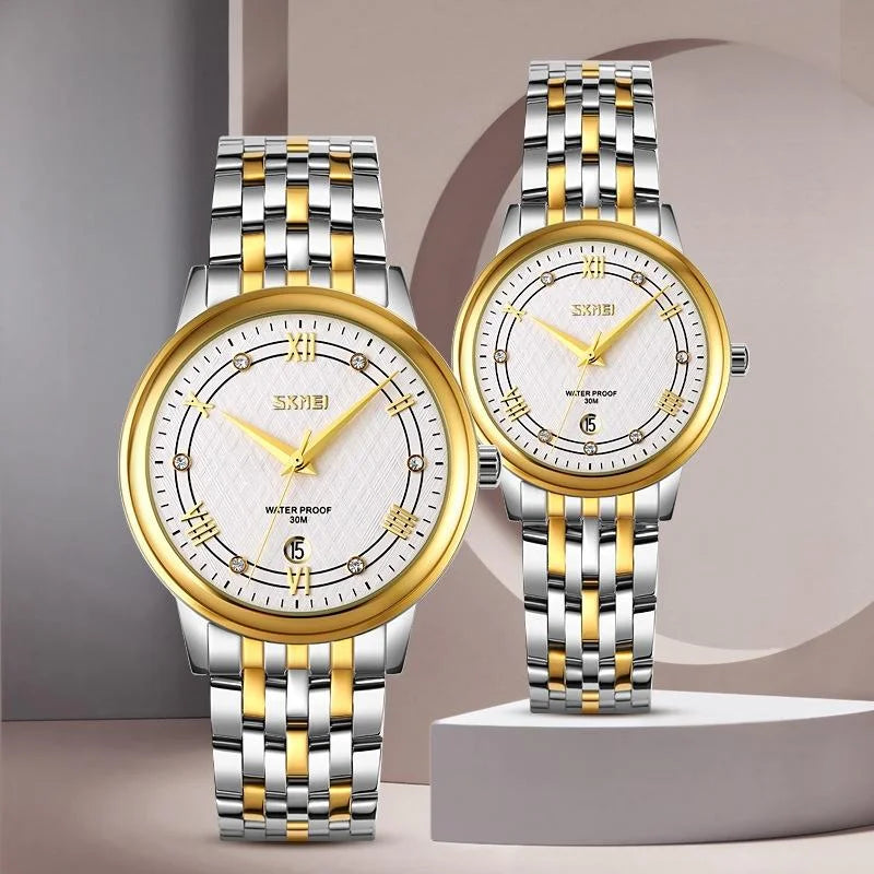 Waterproof Quartz Watch with Stainless Steel Buckle Strap