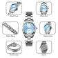 Waterproof Quartz Women Watch with Rhinestone Steel Strap