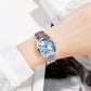 Waterproof Quartz Women Watch with Rhinestone Steel Strap