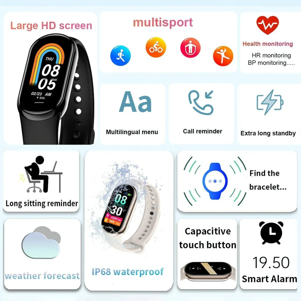 Waterproof Smart Watch With Heart Bp Oxygen And Sugar
