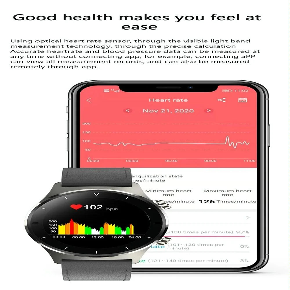 Waterproof Smart Watch With Heart Bp Oxygen Sleep Monitoring