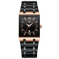 Waterproof Square Men Watch with Calendar - 50m - Full Gold