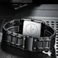 Waterproof Square Men Watch with Calendar - 50m - Full Gold