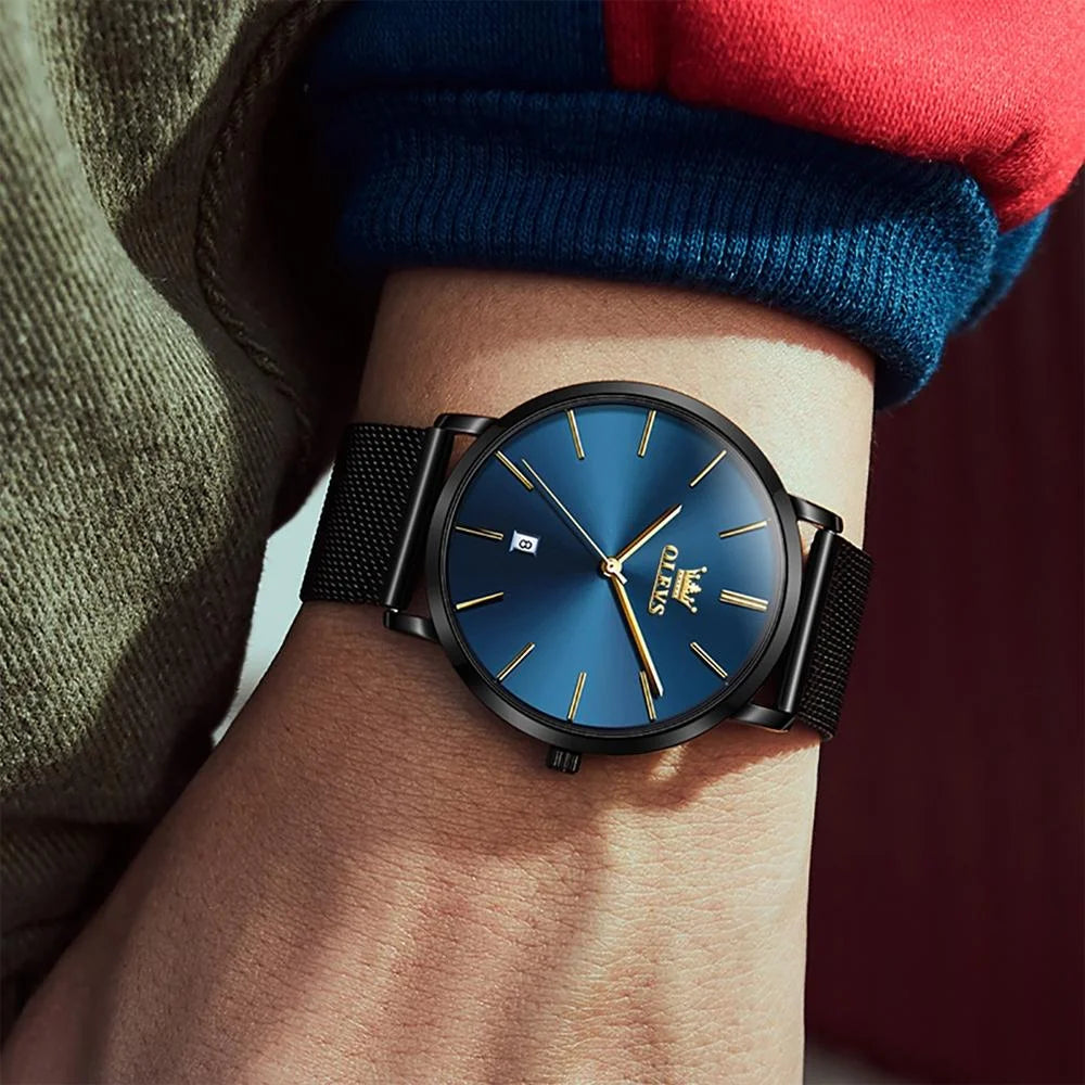 Waterproof Steel Strap Men Quartz Watch - Business Style