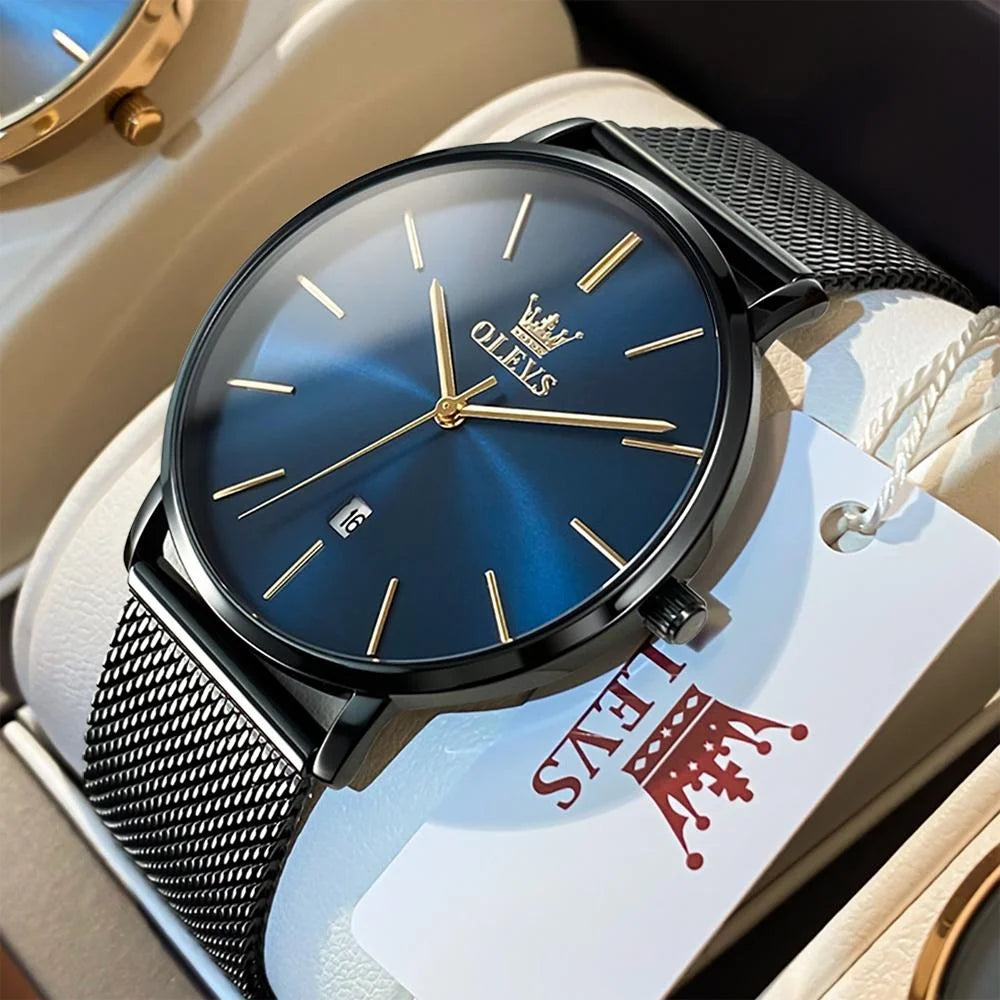 Waterproof Steel Strap Men Quartz Watch - Business Style