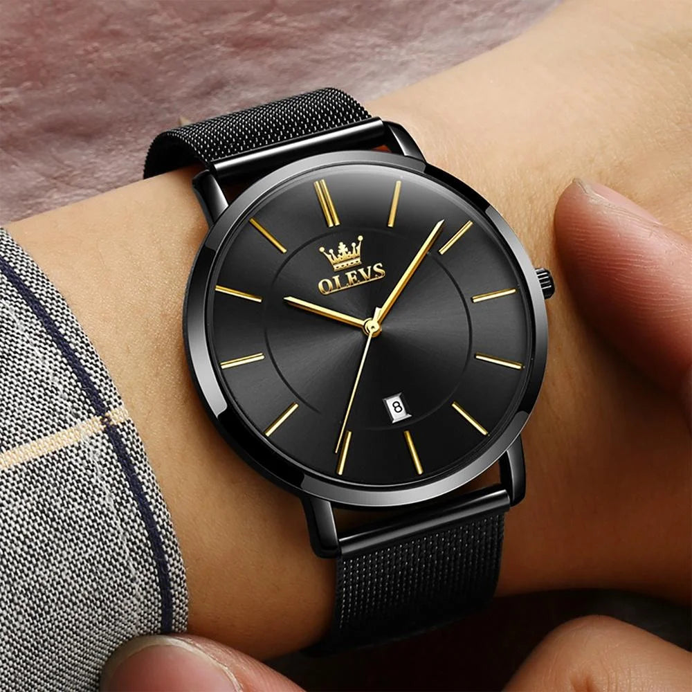 Waterproof Steel Strap Men Quartz Watch - Business Style