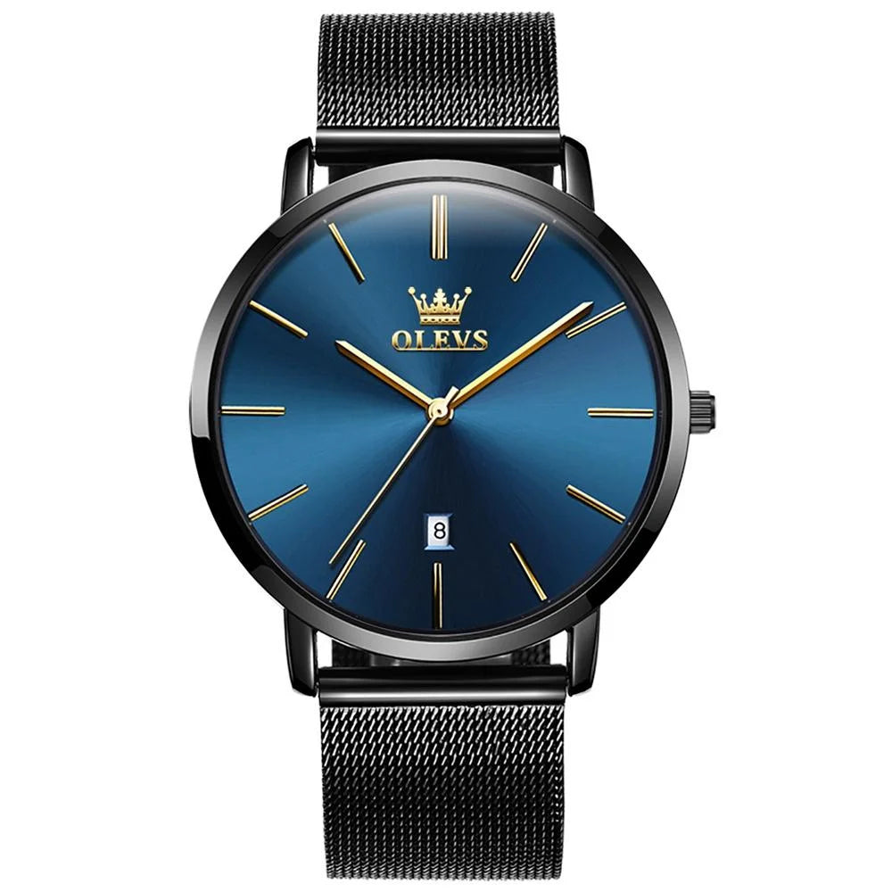Waterproof Steel Strap Men Quartz Watch - Business Style