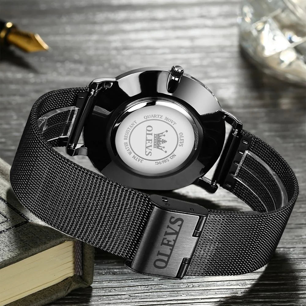 Waterproof Steel Strap Men Quartz Watch - Business Style