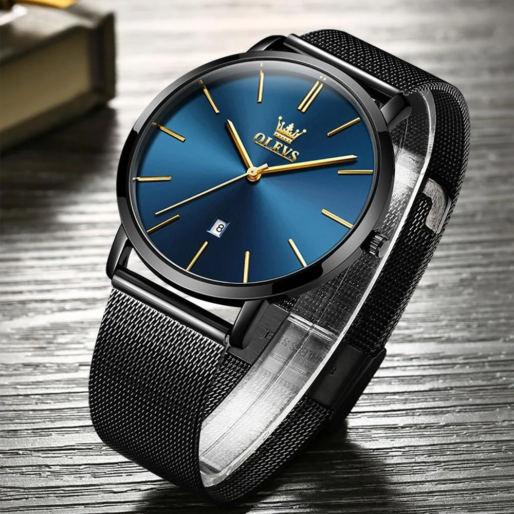 Waterproof Steel Strap Men Quartz Watch - Business Style