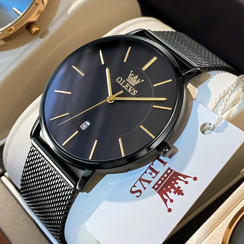 Waterproof Steel Strap Men Quartz Watch - Business Style