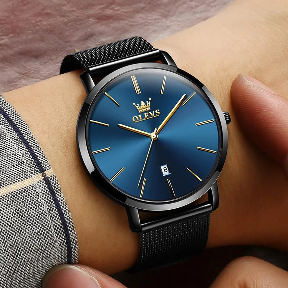 Waterproof Steel Strap Men Quartz Watch - Business Style