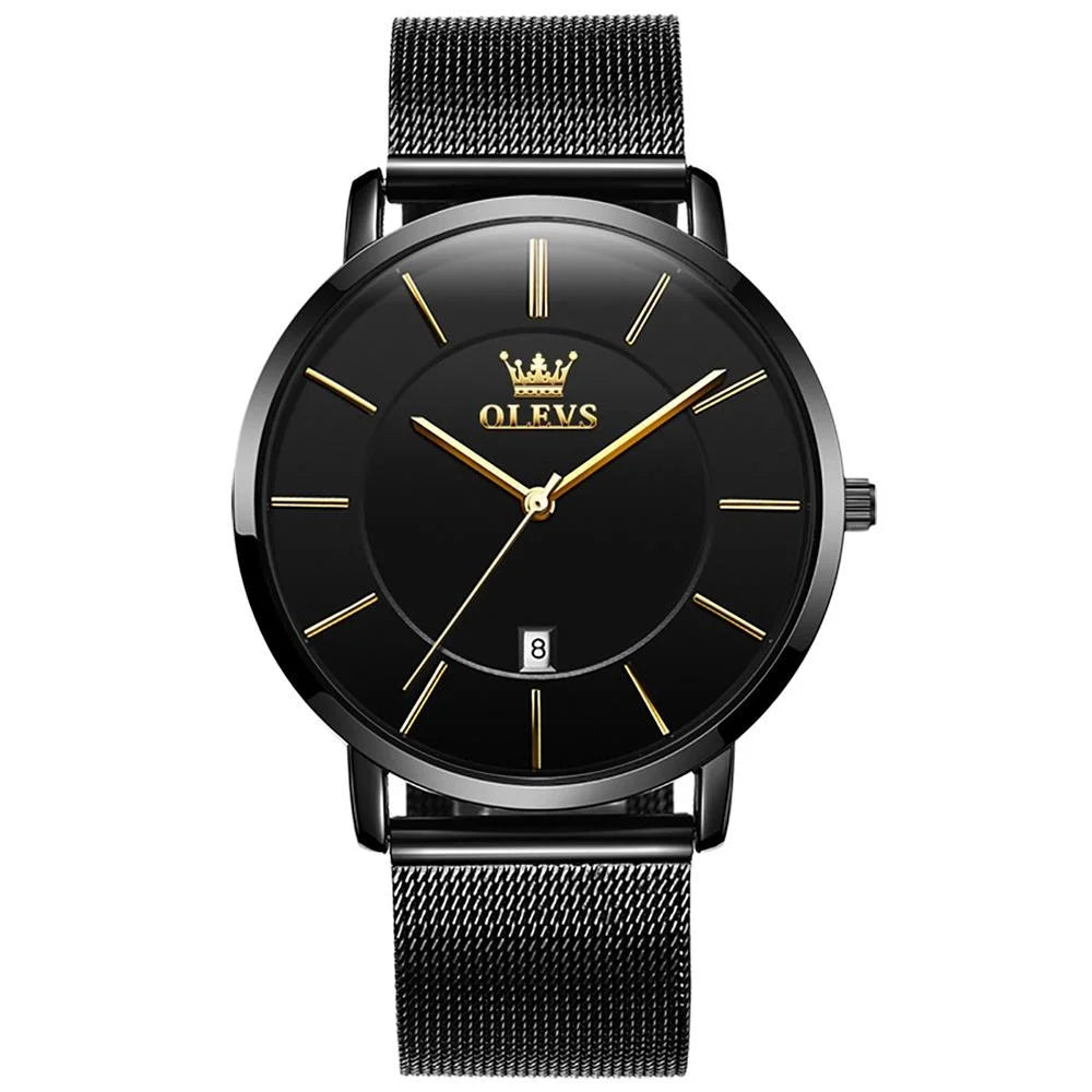 Waterproof Steel Strap Men Quartz Watch - Business Style
