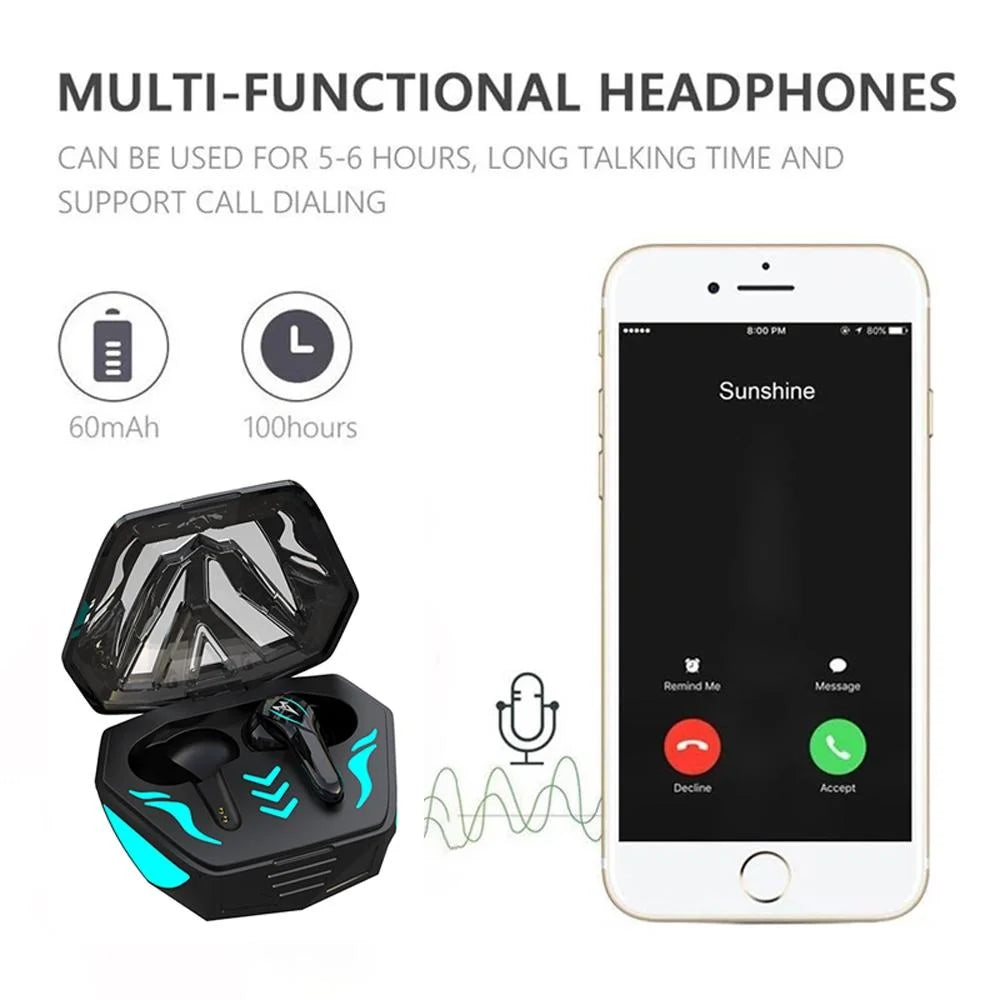 Waterproof t & g Wireless 9d Stereo Headphones with Led