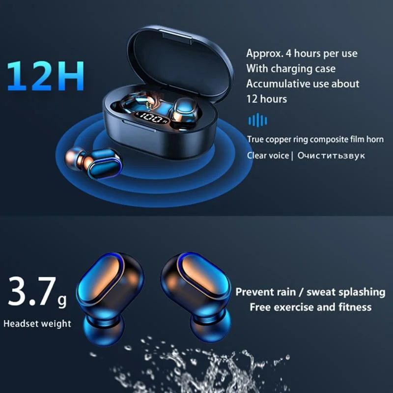 Waterproof Tws Bluetooth 5.0 In-ear Headphones for Sports