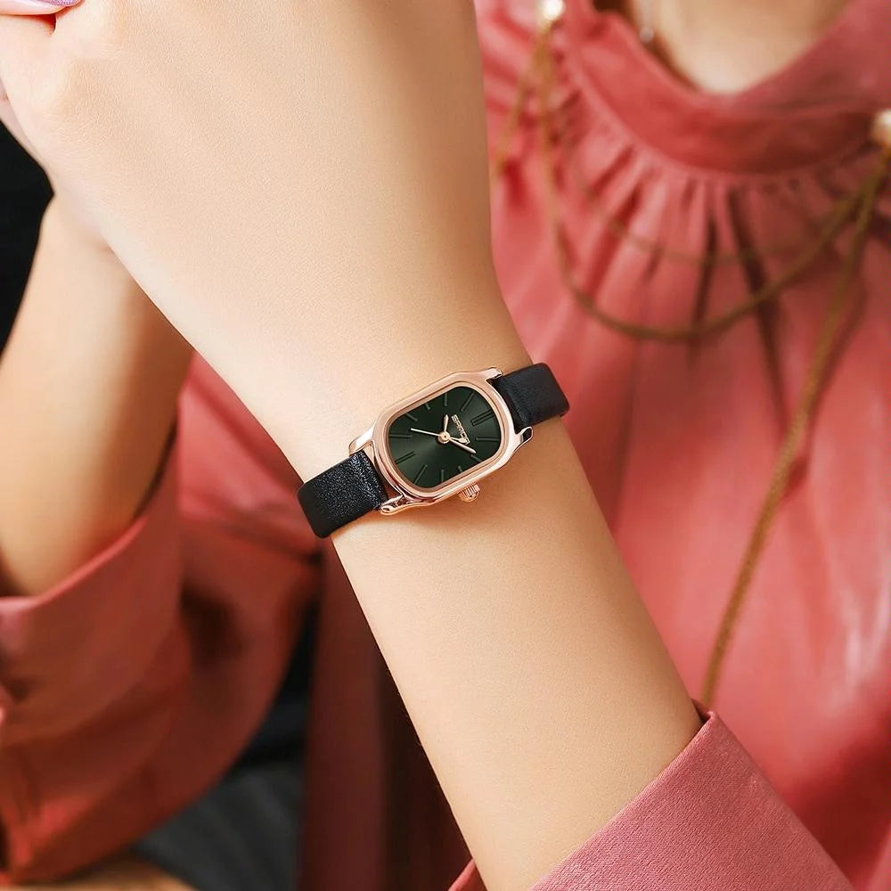 Waterproof Women Quartz Watch with Mini Dial and Steel Band