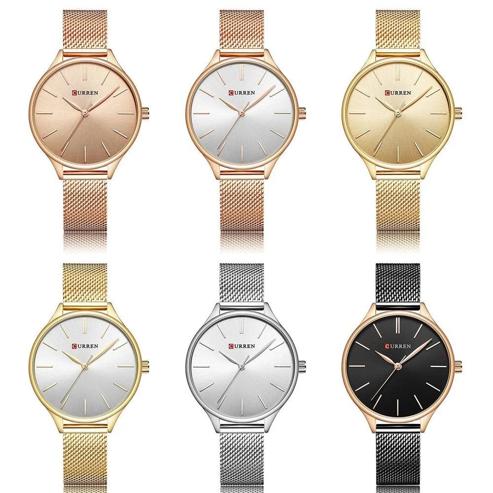 Waterproof Women Quartz Watch with Steel Strap - Casual