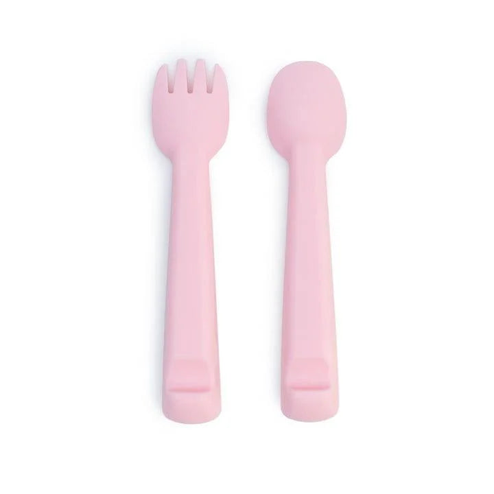 We Might Be Tiny Feedie Fork Spoon Set- Powder Pink-1973194214430871553