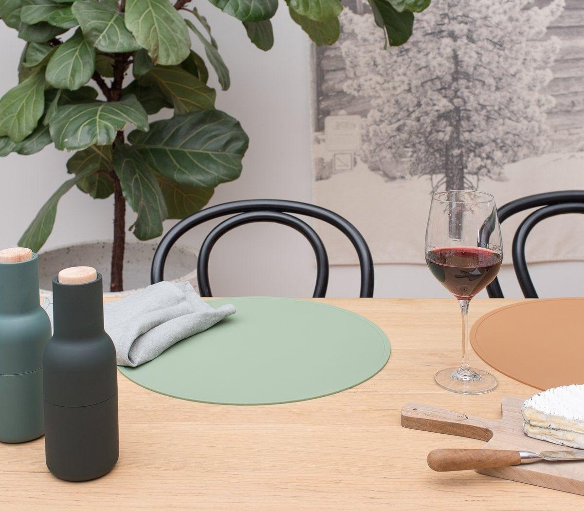 We Might Be Tiny Round Placie? Silicone Placemat Grey
