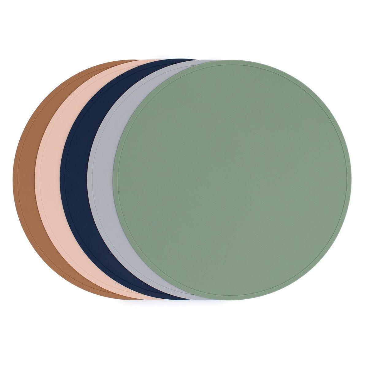 We Might Be Tiny Round Placie? Silicone Placemat Navy