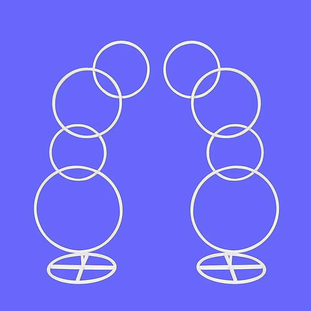 Wedding Arch 2pcs Round Backdrop Rings Loops Flower Balloon
